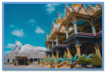 Description: Chùa Som Rong cùng bức tượng Phật nằm gây choáng ngợp
